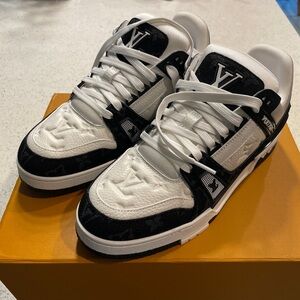 Louis Vuitton Black and White Sneakers LV Trainer